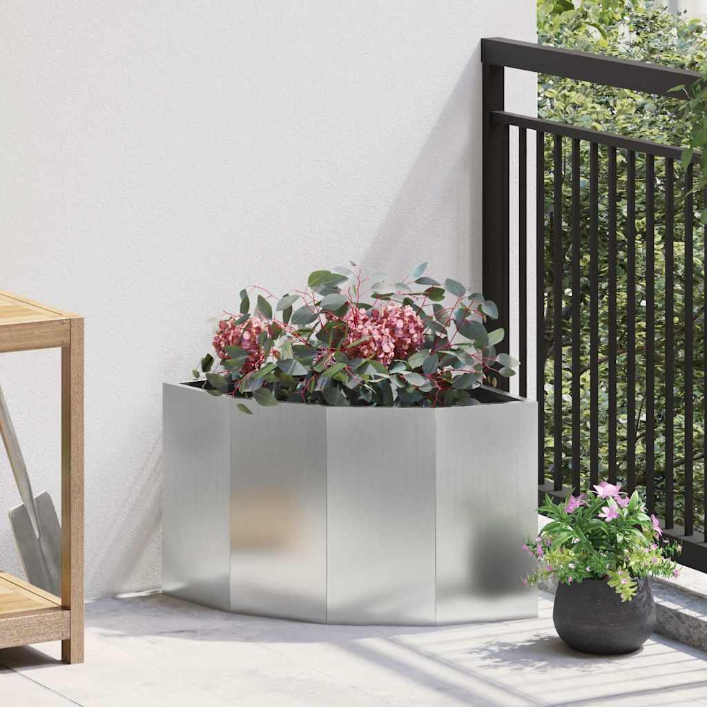 vidaXL Hjørne Plantekasse Sølv 45 x 45 x 35 cm Galvaniseret stål vidaXL Hjørne Plantekasse Sølv 45 x 45 x 35 cm Galvaniseret stål