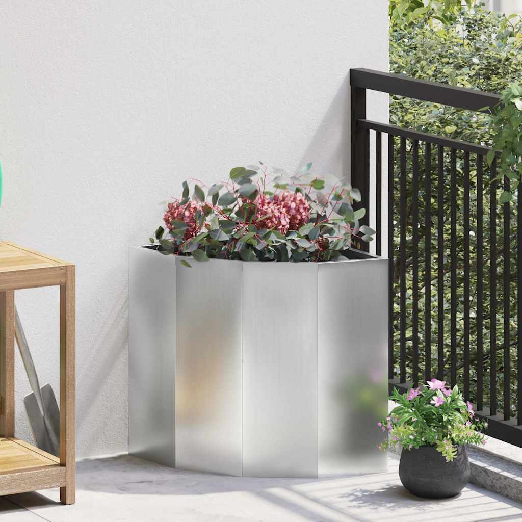vidaXL Hjørne Plantekasse Sølv 45 x 45 x 50 cm Galvaniseret stål vidaXL Hjørne Plantekasse Sølv 45 x 45 x 50 cm Galvaniseret stål