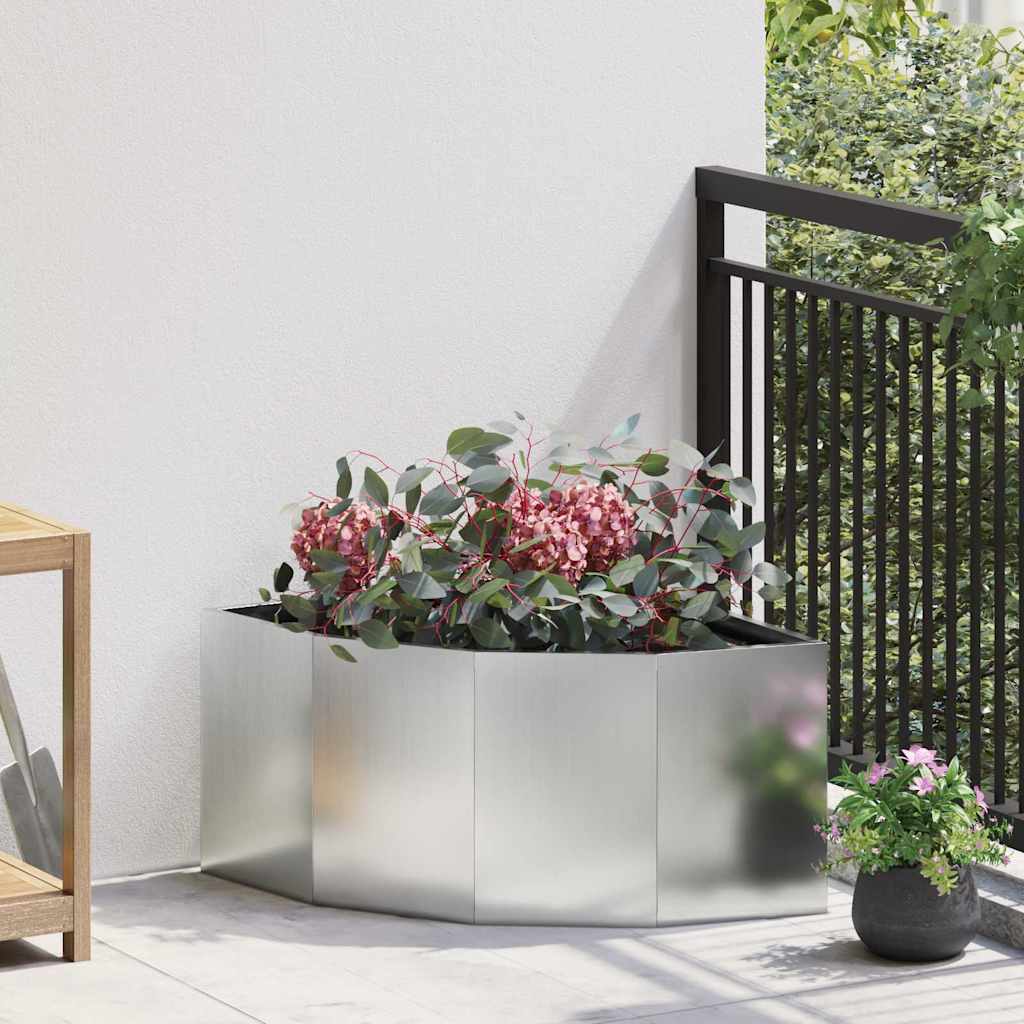 vidaXL Hjørne Plantekasse Sølv 60 x 60 x 35 cm Galvaniseret stål vidaXL Hjørne Plantekasse Sølv 60 x 60 x 35 cm Galvaniseret stål