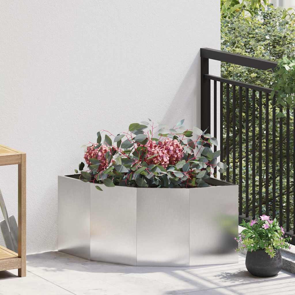 vidaXL Hjørne Plantekasse Sølv 60 x 60 x 35 cm Rustfrit stål vidaXL Hjørne Plantekasse Sølv 60 x 60 x 35 cm Rustfrit stål