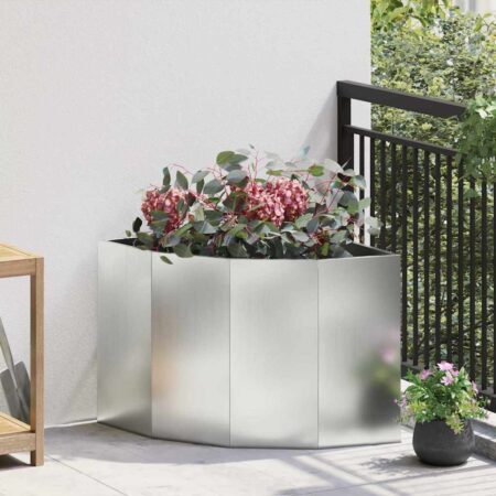 vidaXL Hjørne Plantekasse Sølv 60 x 60 x 50 cm Galvaniseret stål