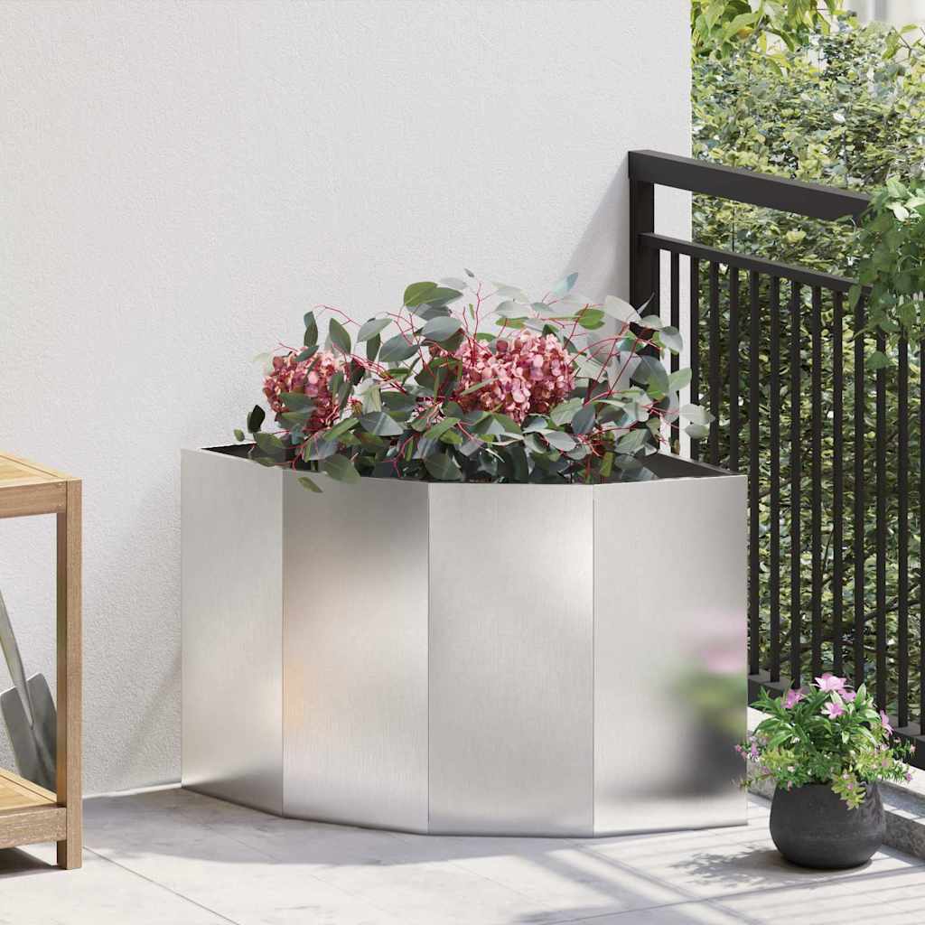 vidaXL Hjørne Plantekasse Sølv 60 x 60 x 50 cm Rustfrit stål vidaXL Hjørne Plantekasse Sølv 60 x 60 x 50 cm Rustfrit stål
