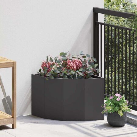 vidaXL Hjørne Plantekasse Sort 45 x 45 x 35 cm Stål