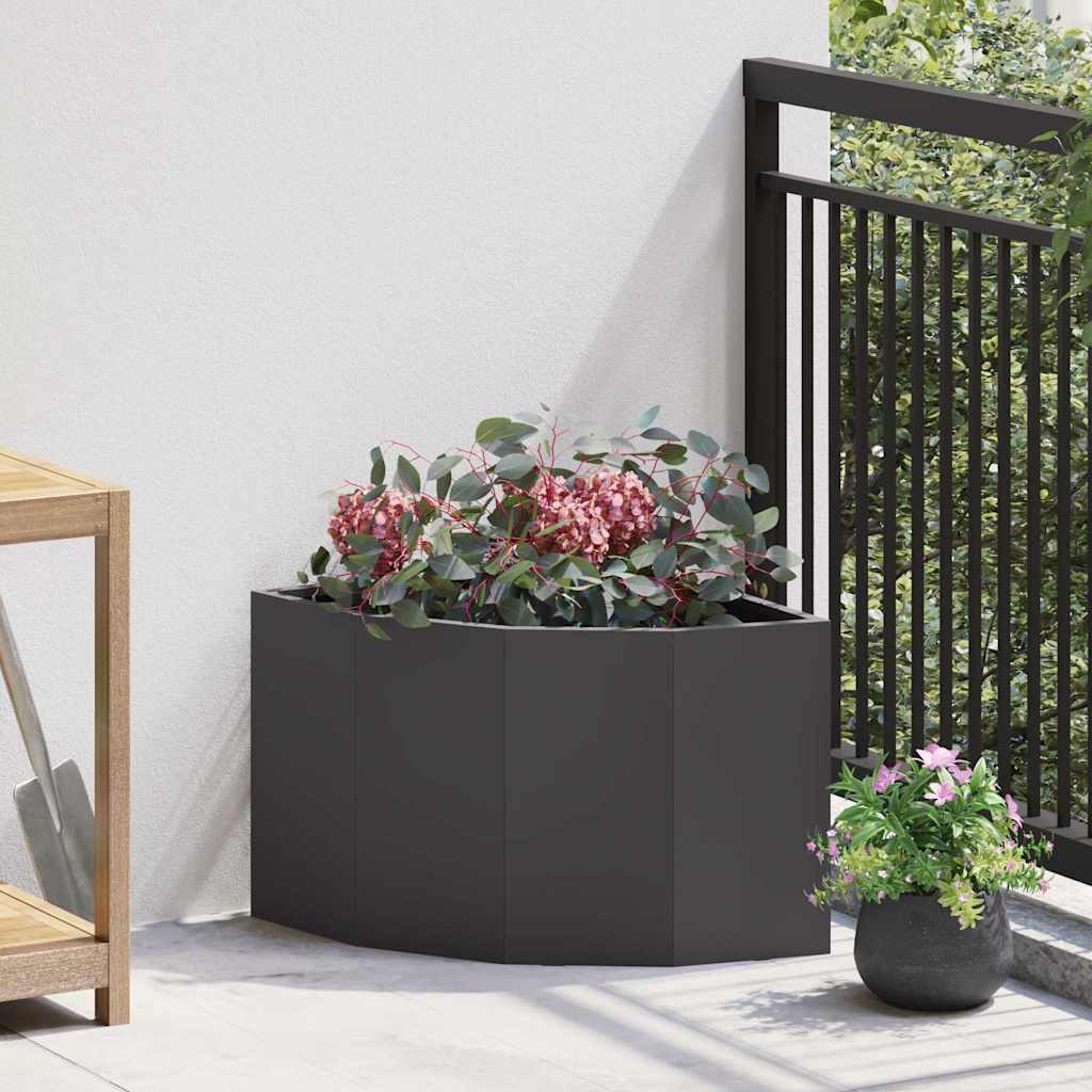 vidaXL Hjørne Plantekasse Sort 45 x 45 x 35 cm Stål vidaXL Hjørne Plantekasse Sort 45 x 45 x 35 cm Stål
