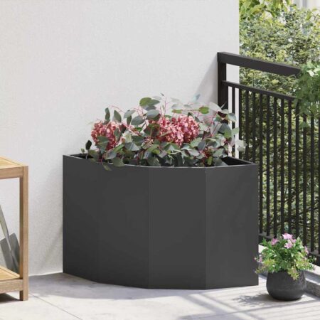 vidaXL Hjørne Plantekasse Sort 60 x 60 x 50 cm Stål