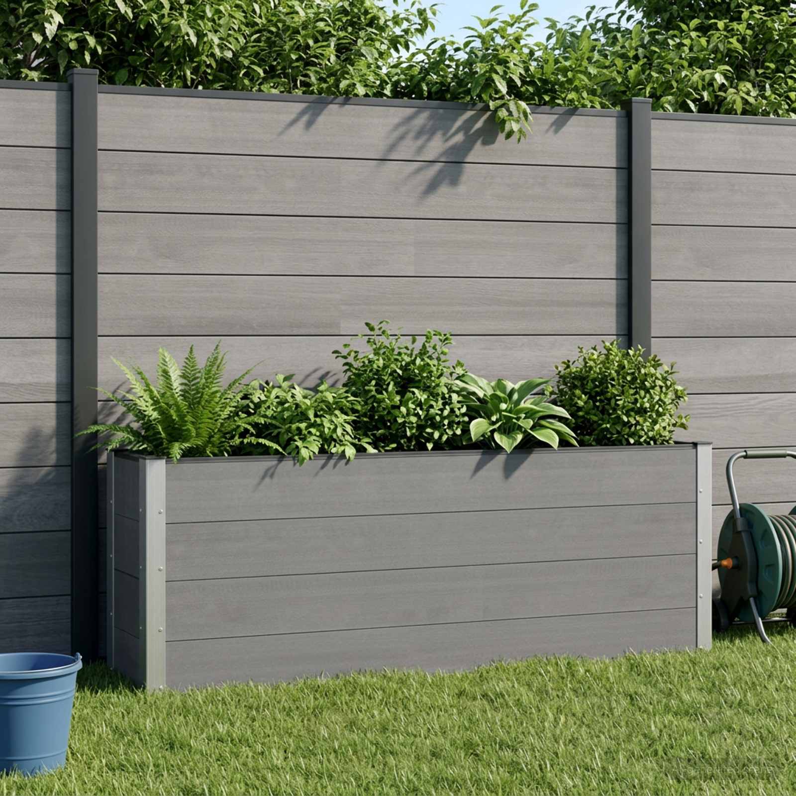 vidaXL Højbed 2 stk. Sort 200 x 30 x 72 cm WPC og Aluminium vidaXL Højbed 2 stk. Sort 200 x 30 x 72 cm WPC og Aluminium