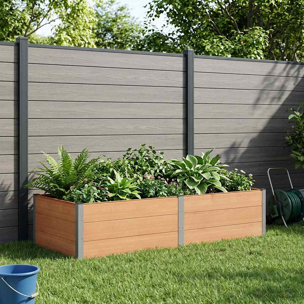 vidaXL Højbed Brun 250 x 100 x 54 cm WPC og Aluminium vidaXL Højbed Brun 250 x 100 x 54 cm WPC og Aluminium