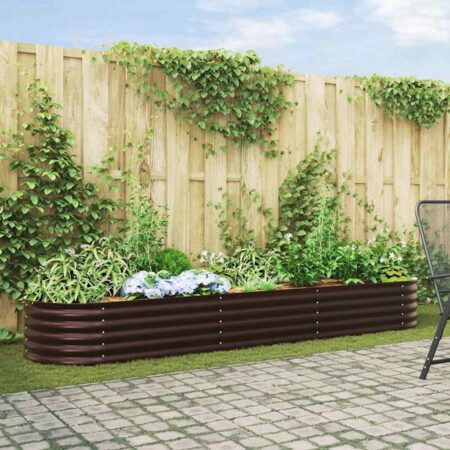 vidaXL Højbed Brun 320 x 80 x 44 cm Stål