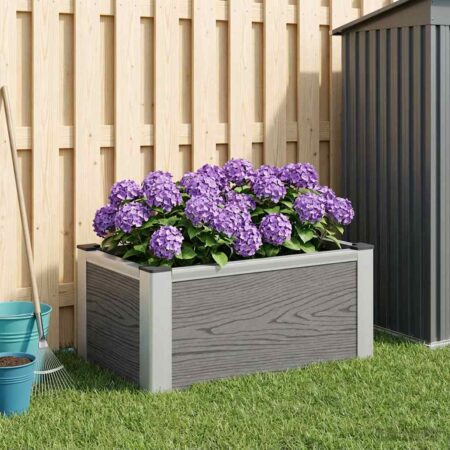 vidaXL Højbed Grå 50 x 30 x 22 cm WPC og Aluminium