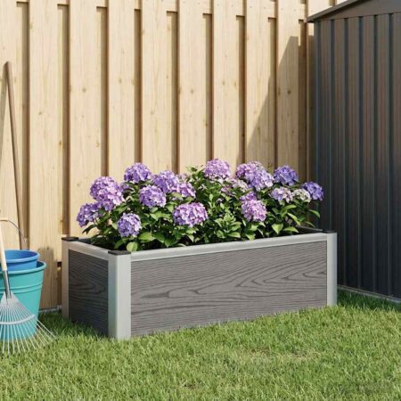 vidaXL Højbed Grå 75 x 30 x 22 cm WPC og Aluminium