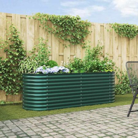vidaXL Højbed Grøn 240 x 80 x 81 cm Stål
