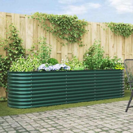 vidaXL Højbed Grøn 320 x 80 x 81 cm Stål