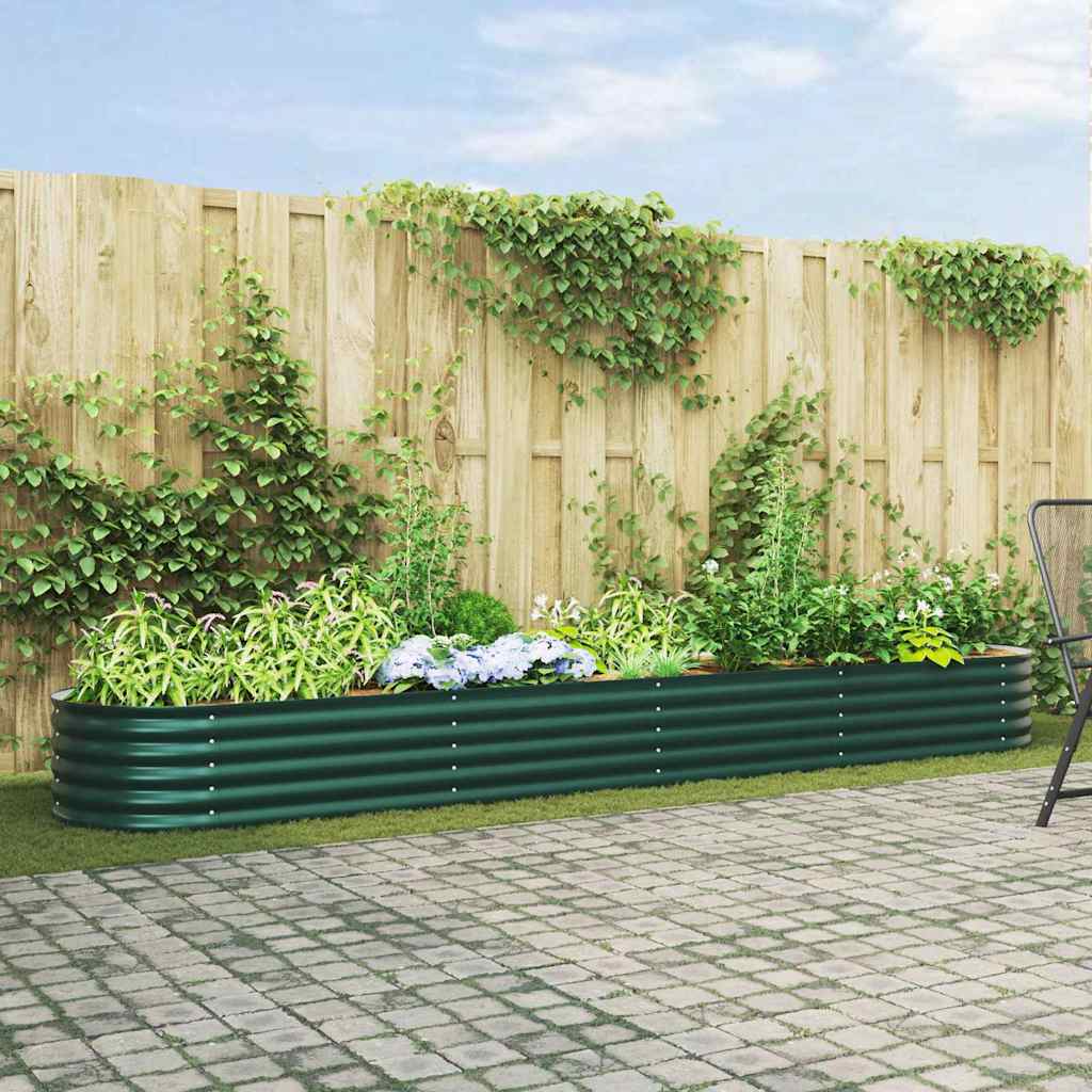 vidaXL Højbed Grøn 400 x 80 x 44 cm Stål vidaXL Højbed Grøn 400 x 80 x 44 cm Stål