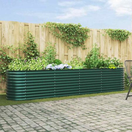 vidaXL Højbed Grøn 400 x 80 x 81 cm Stål