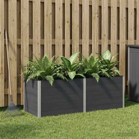 vidaXL Højbed Sort 250 x 100 x 91 cm WPC og Aluminium