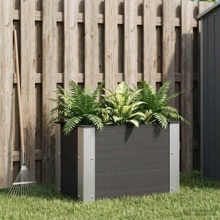 vidaXL Højbed Sort 50 x 30 x 36 cm WPC og Aluminium