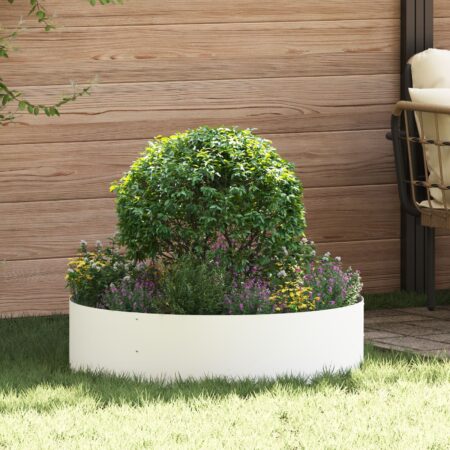 vidaXL Hvid Metal Potte Hvid Metal Medium Holdbar Hvid Plantepotte