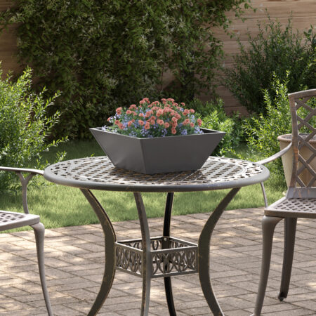 vidaXL Metal Plantekasse Sort Metal 40 x 40 x 15 cm Plantekasser