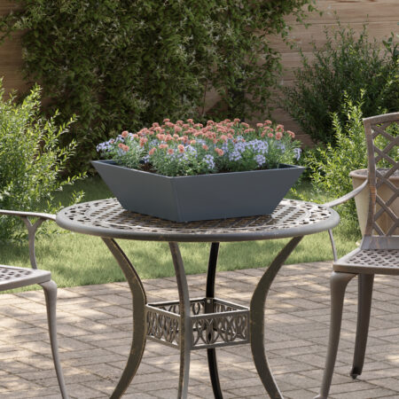 vidaXL Metal Planter Antracit Metal 50 x 50 x 15 cm Dekorative Indlæg