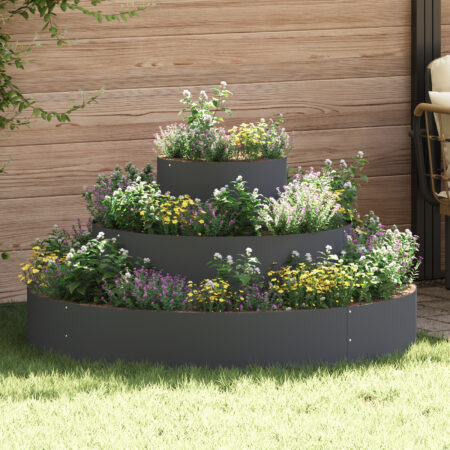 vidaXL Metal Planter Stål Ø 120 cm Dekorative Indlæg Metal Planter