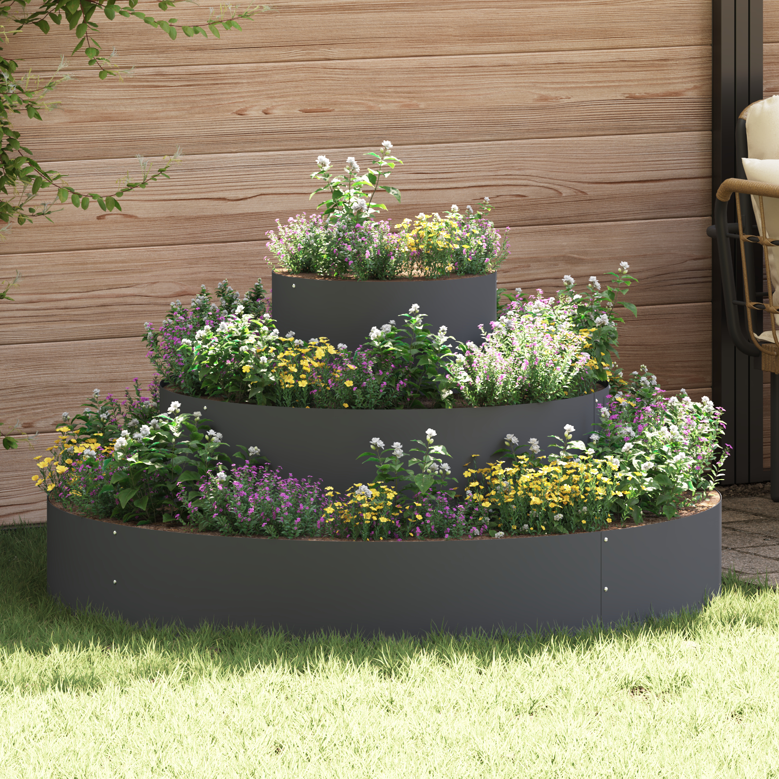 vidaXL Metal Planter Stål Ø 120 cm Dekorative Indlæg Metal Planter vidaXL Metal Planter Stål Ø 120 cm Dekorative Indlæg Metal Planter