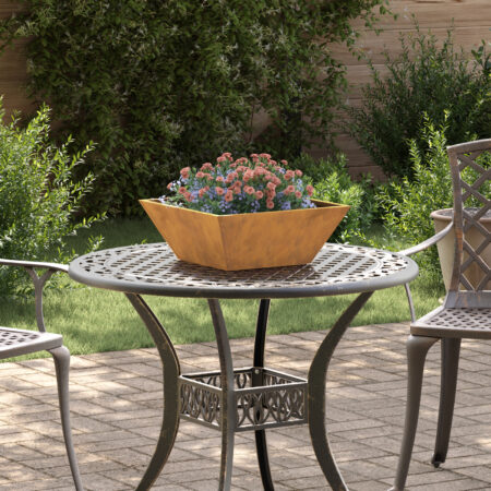 vidaXL Metal Planter Vejrbestandigt stål 40 x 40 x 15 cm Dekorative Indlæg