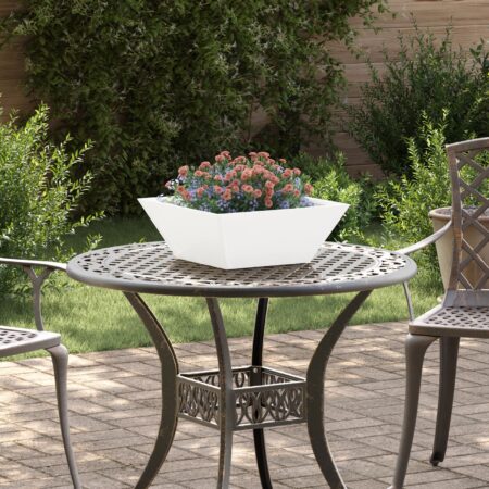 vidaXL Metal plantekrukke Cool hvid Metal 40 x 40 x 15 cm Firkantet