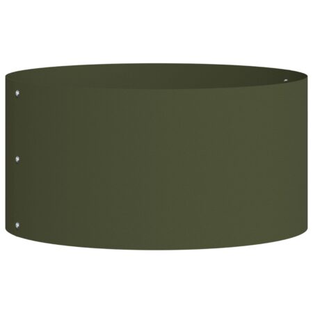 vidaXL Olivengrøn Blomsterkrukke Olivengrøn Metal Medium Holdbar