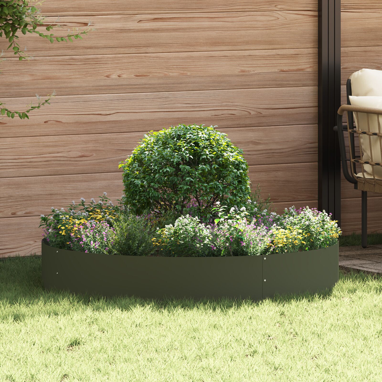 vidaXL Olivengrønne Planter Olivengrøn Metal Stor Planter vidaXL Olivengrønne Planter Olivengrøn Metal Stor Planter