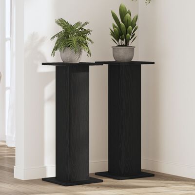 vidaXL Plante Stativ 2 stk Sort Eg 30x30x80 cm Konstrueret Træ