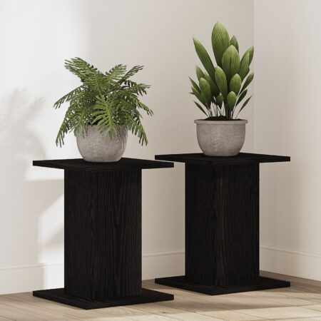 vidaXL Plante Stativ Sort Eg Træ 30 x 30 x 40 cm