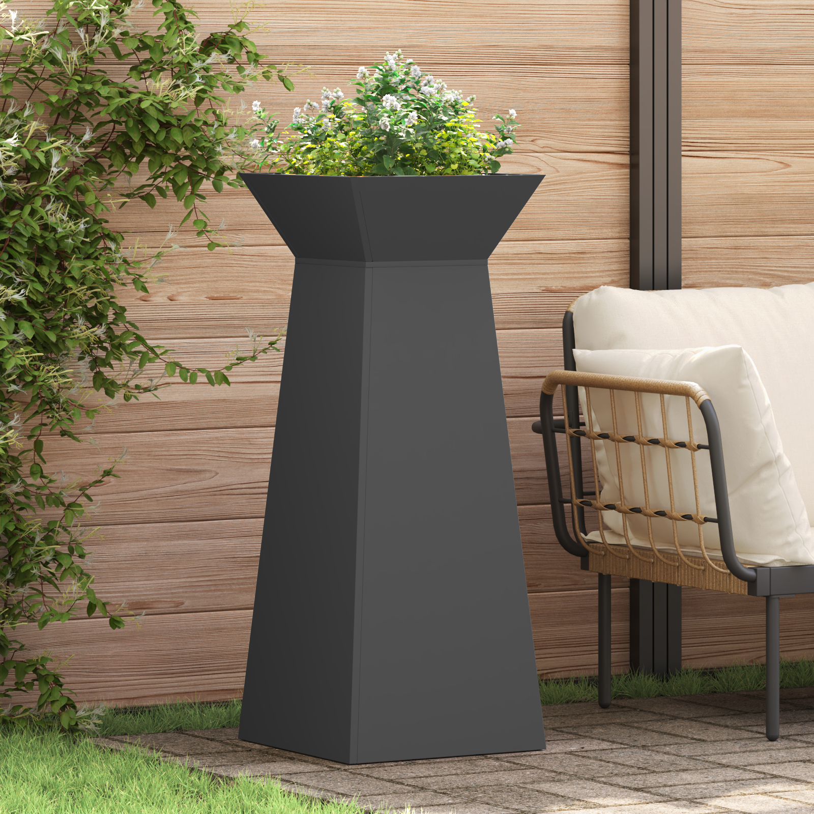vidaXL Plante Stativ Sort Metal 40 x 40 x 101 cm Planter Plante Stativ vidaXL Plante Stativ Sort Metal 40 x 40 x 101 cm Planter Plante Stativ