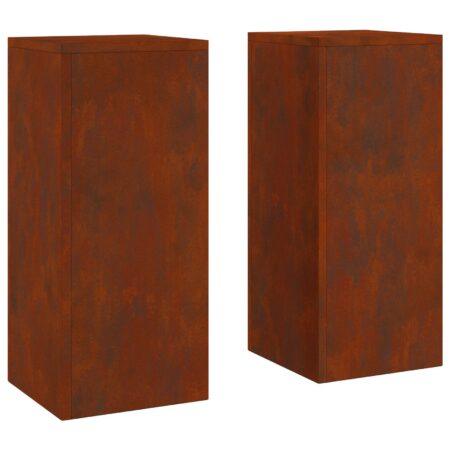 vidaXL Planteholder 2 pcs Rusten 24 x 24 x 55 cm Cortenstål
