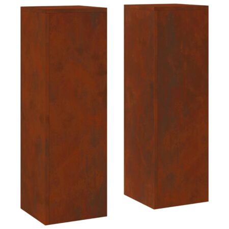 vidaXL Planteholder 2 pcs Rusten 24 x 24 x 75 cm Cortenstål