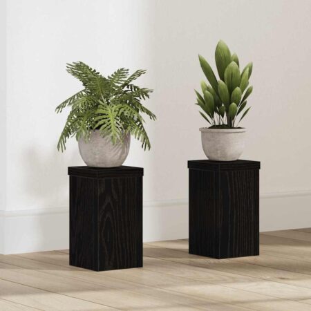 vidaXL Planteholder 2 pcs Sort eg 10 x 10 x 18 cm Konstrueret træ