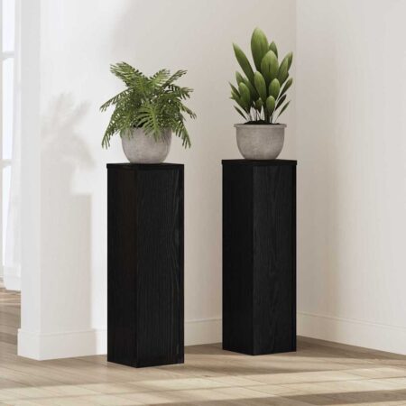 vidaXL Planteholder 2 pcs Sort eg 17 x 17 x 60 cm Konstrueret træ