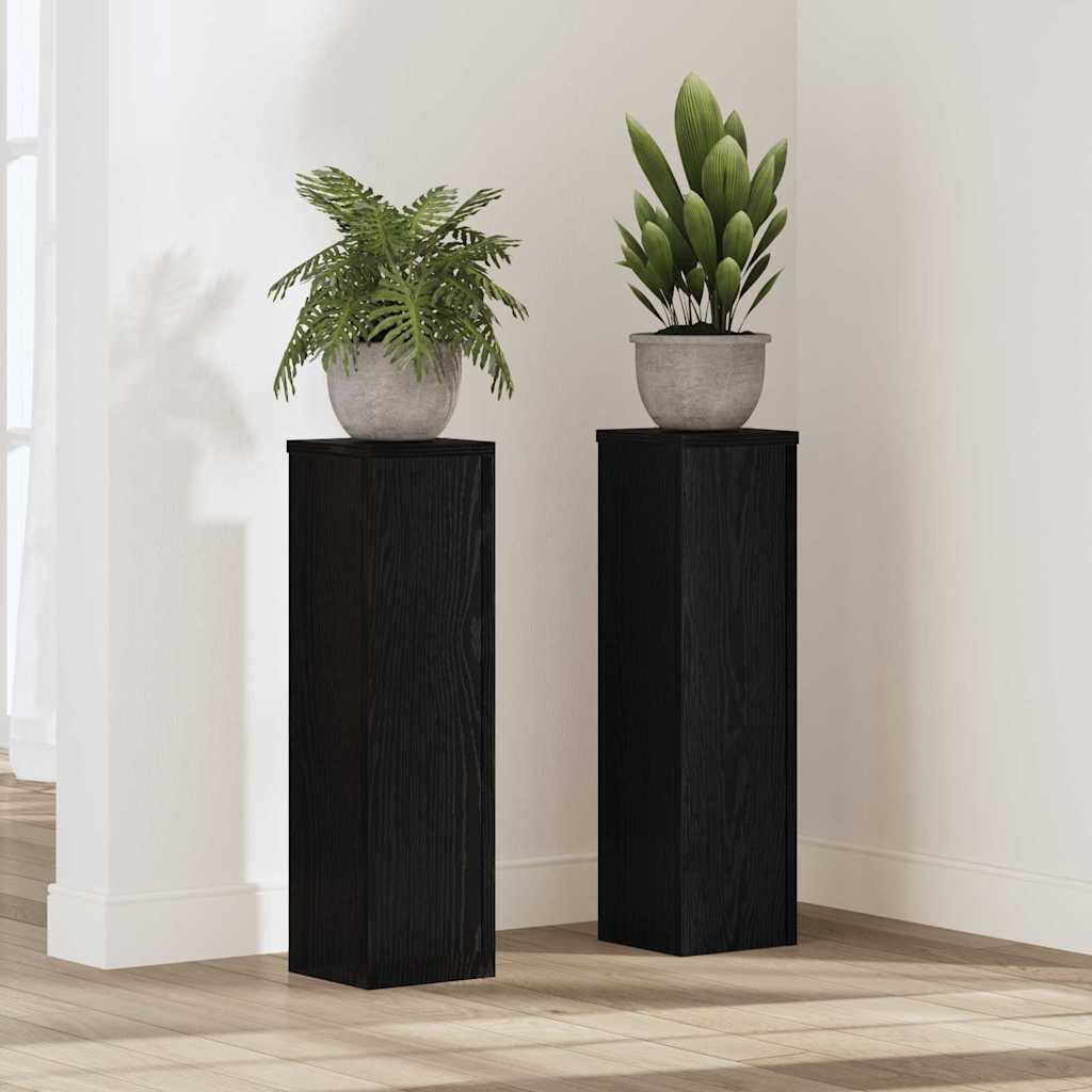 vidaXL Planteholder 2 pcs Sort eg 17 x 17 x 60 cm Konstrueret træ vidaXL Planteholder 2 pcs Sort eg 17 x 17 x 60 cm Konstrueret træ
