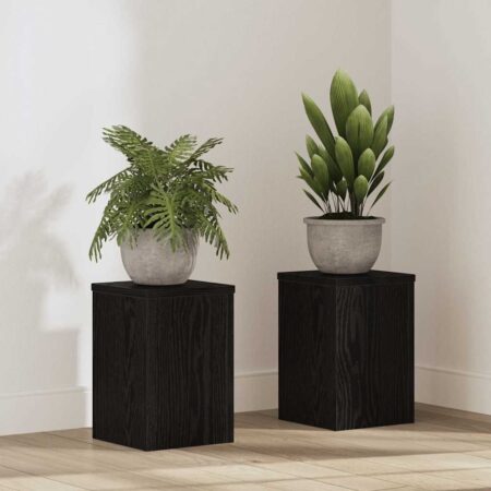 vidaXL Planteholder 2 pcs Sort eg 20 x 20 x 30 cm Konstrueret træ