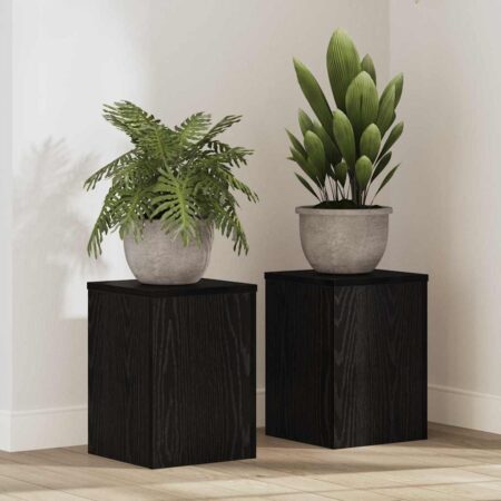 vidaXL Planteholder 2 pcs Sort eg 25 x 25 x 35 cm Konstrueret træ