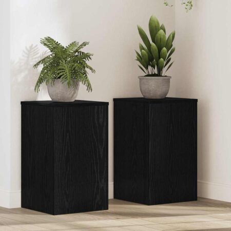 vidaXL Planteholder 2 pcs Sort eg 30 x 30 x 50 cm Konstrueret træ