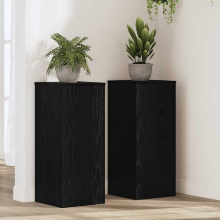 vidaXL Planteholder 2 pcs Sort eg 30 x 30 x 70 cm Konstrueret træ