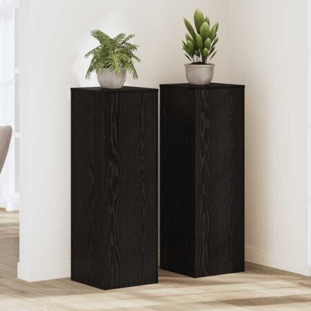 vidaXL Planteholder 2 pcs Sort eg 33 x 33 x 100 cm Konstrueret træ