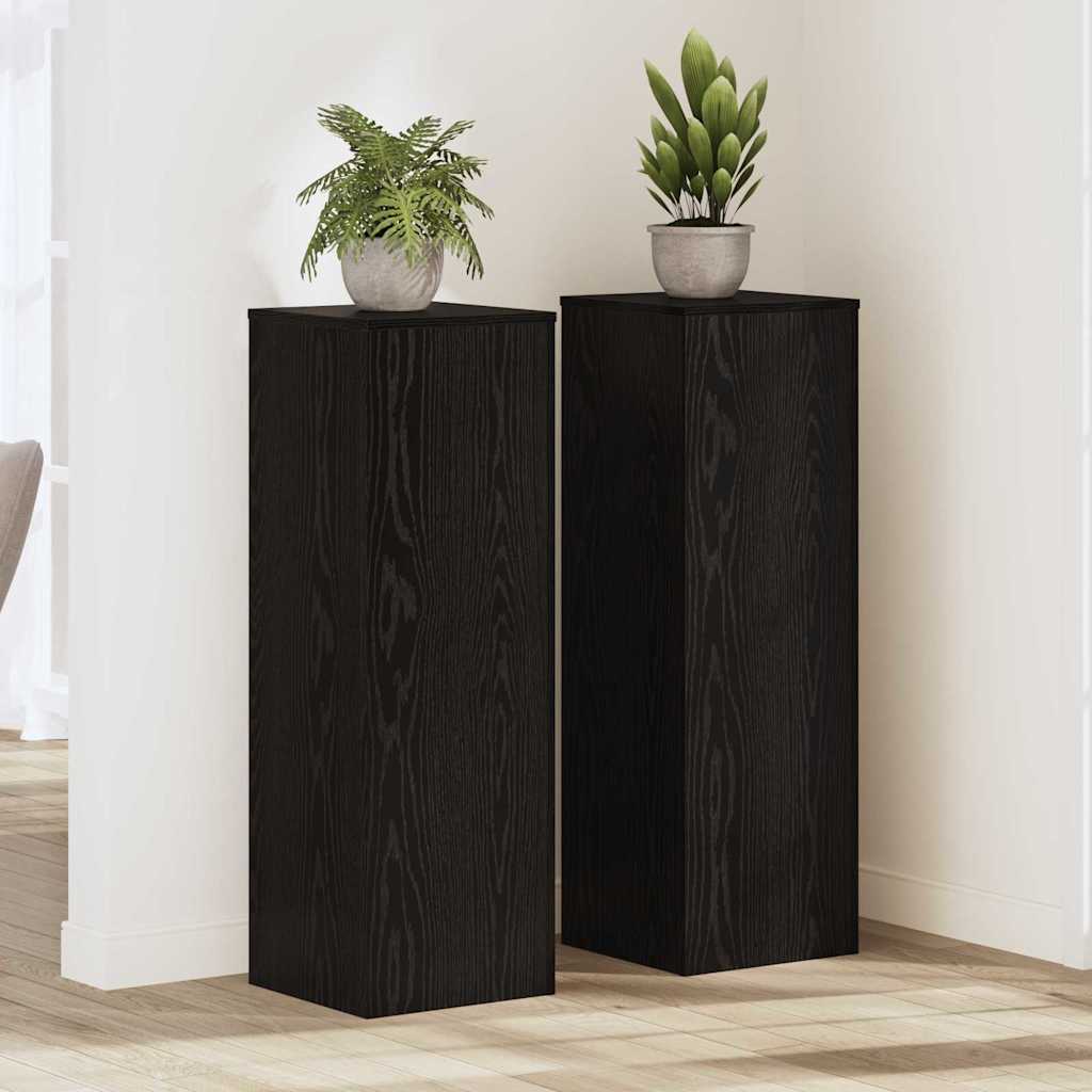 vidaXL Planteholder 2 pcs Sort eg 33 x 33 x 100 cm Konstrueret træ vidaXL Planteholder 2 pcs Sort eg 33 x 33 x 100 cm Konstrueret træ