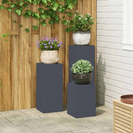 vidaXL Planteholder 3 pcs Antracit Stål