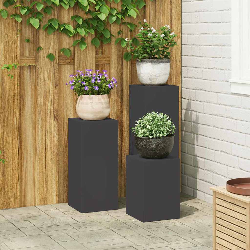 vidaXL Planteholder 3 pcs Sort Stål vidaXL Planteholder 3 pcs Sort Stål