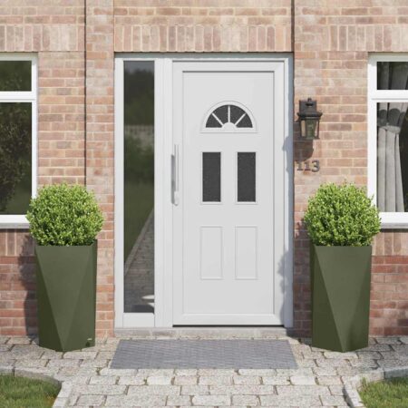 vidaXL Plantekasse 2 pcs Oliven grøn 40 x 40 x 75 cm Stål
