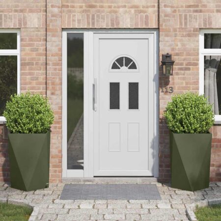 vidaXL Plantekasse 2 pcs Oliven grøn 50 x 50 x 75 cm Stål
