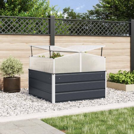 vidaXL Plantekasse Antracit 100 x 100 x 77 cm Galvaniseret stål