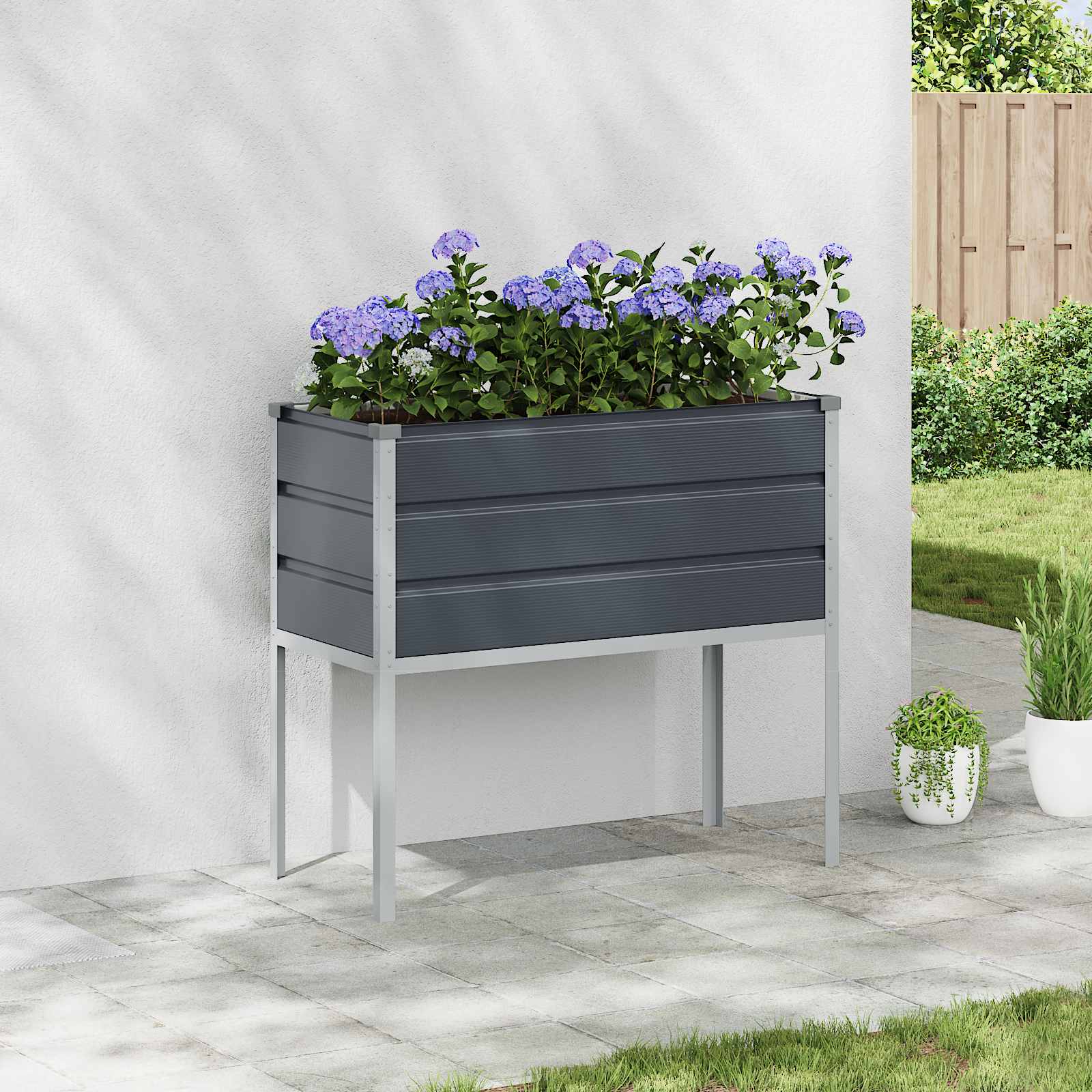 vidaXL Plantekasse Antracit 100 x 45 x 90 cm Galvaniseret stål vidaXL Plantekasse Antracit 100 x 45 x 90 cm Galvaniseret stål