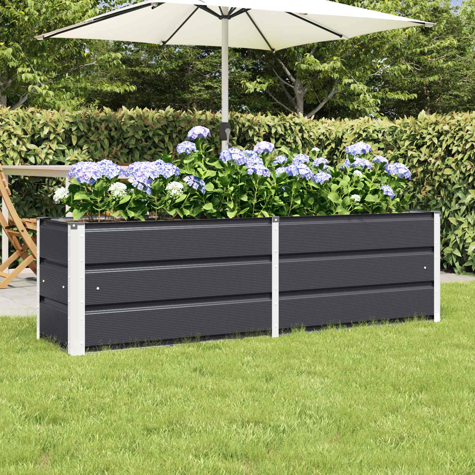 vidaXL Plantekasse Antracit 160 x 40 x 45 cm Stål vidaXL Plantekasse Antracit 160 x 40 x 45 cm Stål